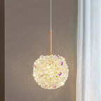 Modern Luxury Hardware Crystal Ball Hydrangea Liftable 1/2/3/5 Light Pendant Light For Bedside
