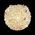 Modern Luxury Hardware Crystal Ball Hydrangea Liftable 1/2/3/5 Light Pendant Light For Bedside