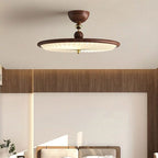 Traditional Vintage Iron Acrylic Round Pleated LED Semi-flush Mount Ceiling Light for Bedroom
