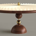 Traditional Vintage Iron Acrylic Round Pleated LED Semi-flush Mount Ceiling Light for Bedroom