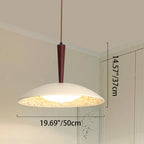Traditional French Resin PE Wood Hardware Dome Flying Saucer LED Pendant Light For Dining Room