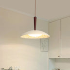Traditional French Resin PE Wood Hardware Dome Flying Saucer LED Pendant Light For Dining Room