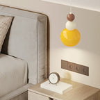 Traditional French Hardware Glass Floral Ball 1-Light Pendant Light For Bedside