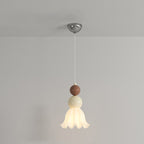 Traditional French Hardware Glass Floral Ball 1-Light Pendant Light For Bedside