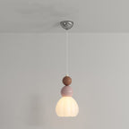 Traditional French Hardware Glass Floral Ball 1-Light Pendant Light For Bedside
