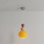 Traditional French Hardware Glass Floral Ball 1-Light Pendant Light For Bedside
