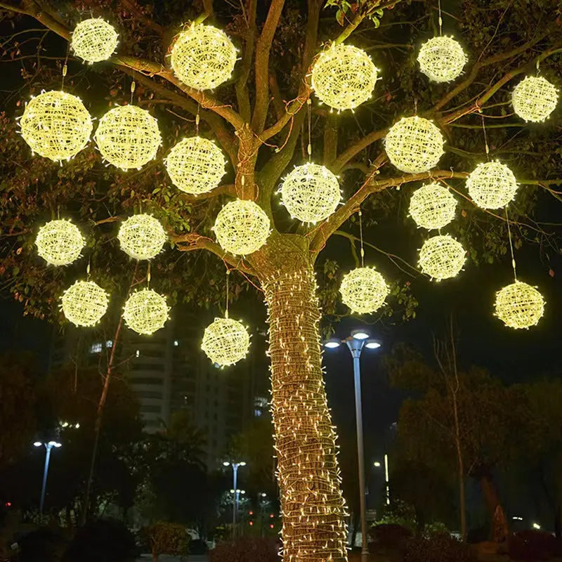 Modern Art Deco Waterproof Pvc Hanging Ball Decoration LED Outdoor Pendant Light Outdoor Light for Garden Lumendat