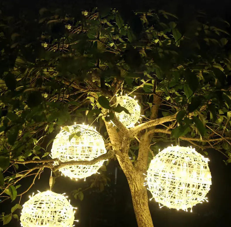 Modern Art Deco Waterproof Pvc Hanging Ball Decoration LED Outdoor Pendant Light Outdoor Light for Garden Lumendat
