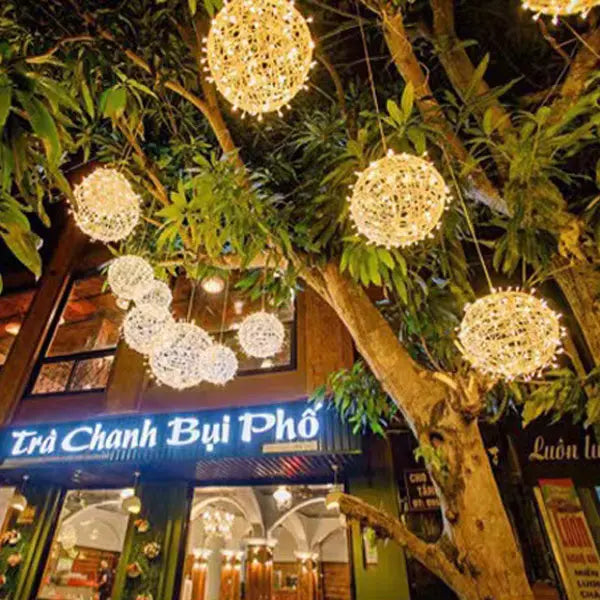 Modern Art Deco Waterproof Pvc Hanging Ball Decoration LED Outdoor Pendant Light Outdoor Light for Garden Lumendat