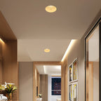 Traditional French Plaster Aluminum Round Carved Recessed 1-light Flush Mount Ceiling Light Spotlight for Hallway