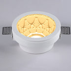 Traditional French Plaster Aluminum Round Carved Recessed 1-light Flush Mount Ceiling Light Spotlight for Hallway