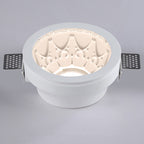 Traditional French Plaster Aluminum Round Carved Recessed 1-light Flush Mount Ceiling Light Spotlight for Hallway