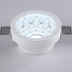 Traditional French Plaster Aluminum Round Carved Recessed 1-light Flush Mount Ceiling Light Spotlight for Hallway
