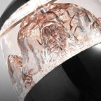 Contemporary Scandinavian Aluminum Acrylic Oval Snowy Mountain Liftable LED Pendant Light For Bedside