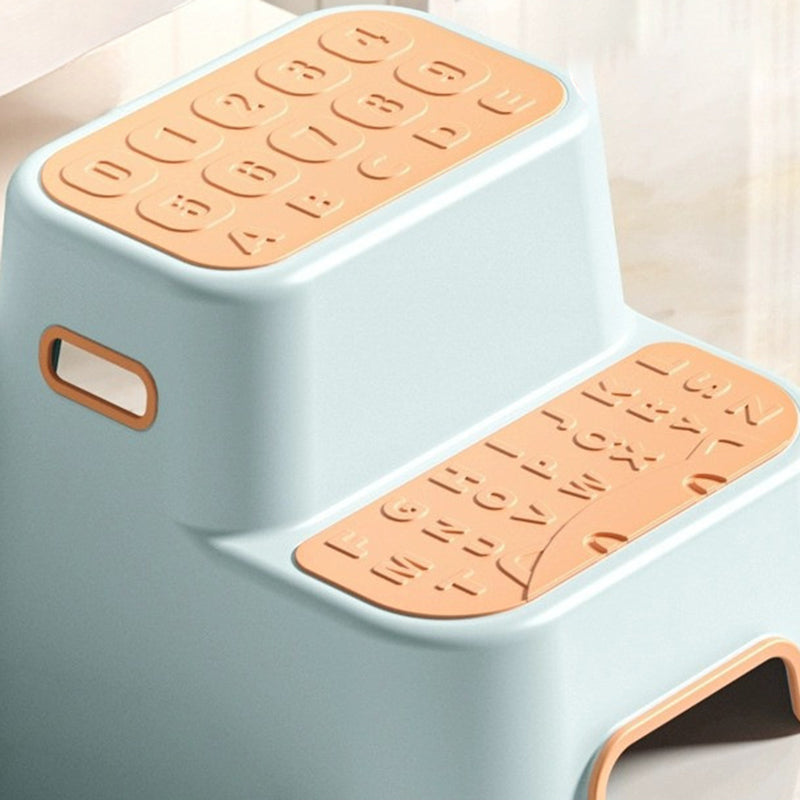 Lumendat Contemporary Creative Kids TPE PP Rectangular Letter Portable Footstool 2-Tier For Bathroom Lumendat