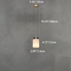 Traditional Chinese Brass Marble Ball Cylinder 1-Light Pendant Light For Bedside