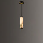 Traditional Chinese Brass Mable Cylinder Lotus Orchid Plum Blossom Bamboo LED Pendant Light Spotlight For Bedside
