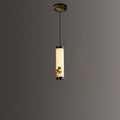 Traditional Chinese Brass Mable Cylinder Lotus Orchid Plum Blossom Bamboo LED Pendant Light Spotlight For Bedside