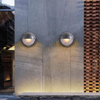 Contemporary Industrial Waterproof Aluminum Glass Frosted Round 1-Light Wall Sconce Lamp For Outdoor Patio