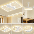 Contemporary Nordic Iron Acrylic Starry Sky Ocean Round Square Rectangular LED Flush Mount Ceiling Light For Bedroom