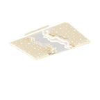 Contemporary Nordic Iron Acrylic Starry Sky Ocean Round Square Rectangular LED Flush Mount Ceiling Light For Bedroom