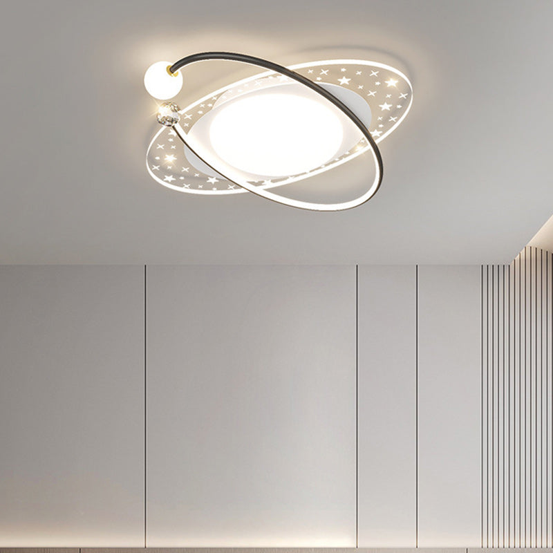 Contemporary Nordic Iron Acrylic Star Round Square Oval Moon Rectangular LED Flush Mount Ceiling Light For Living Room Lumendat