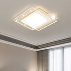 Contemporary Nordic Iron Acrylic Star Round Square Oval Moon Rectangular LED Flush Mount Ceiling Light For Living Room Lumendat