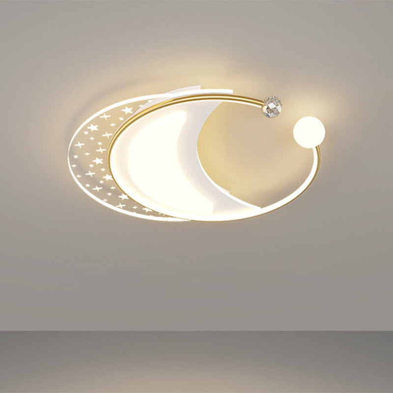 Contemporary Nordic Iron Acrylic Star Round Square Oval Moon Rectangular LED Flush Mount Ceiling Light For Living Room Lumendat
