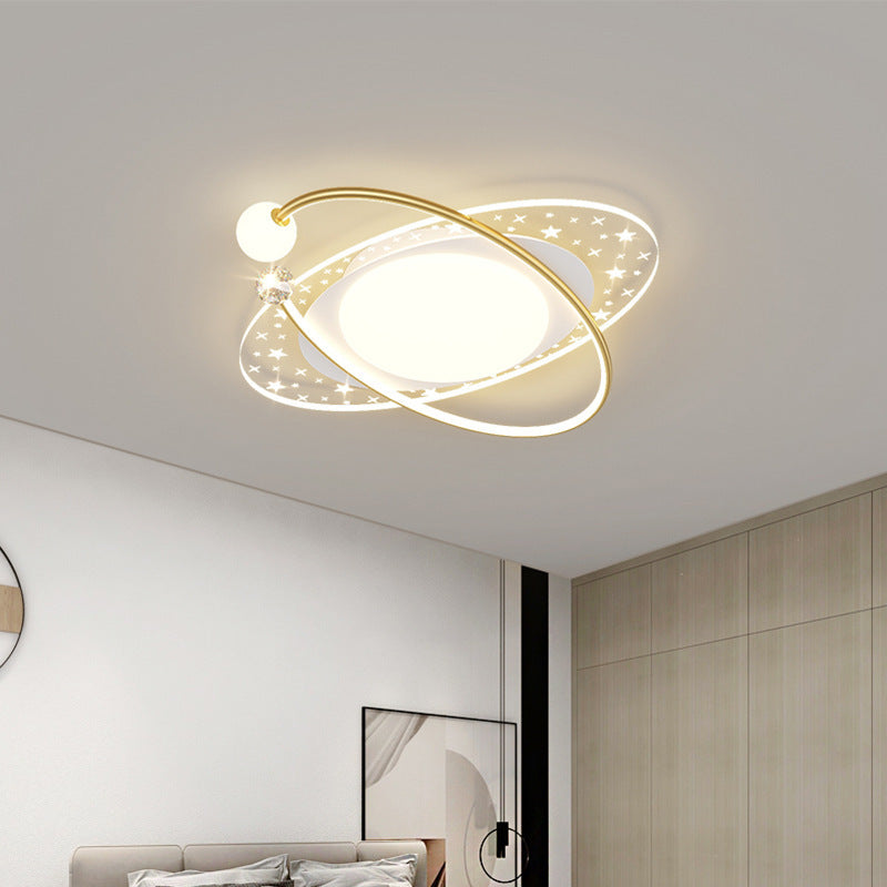 Contemporary Nordic Iron Acrylic Star Round Square Oval Moon Rectangular LED Flush Mount Ceiling Light For Living Room Lumendat
