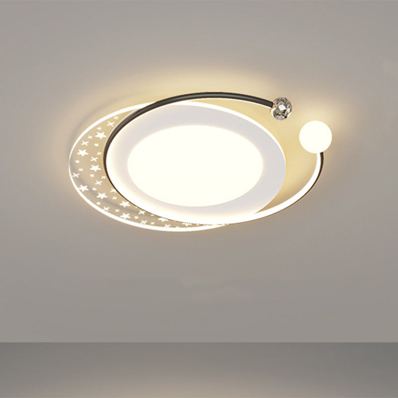 Contemporary Nordic Iron Acrylic Star Round Square Oval Moon Rectangular LED Flush Mount Ceiling Light For Living Room Lumendat