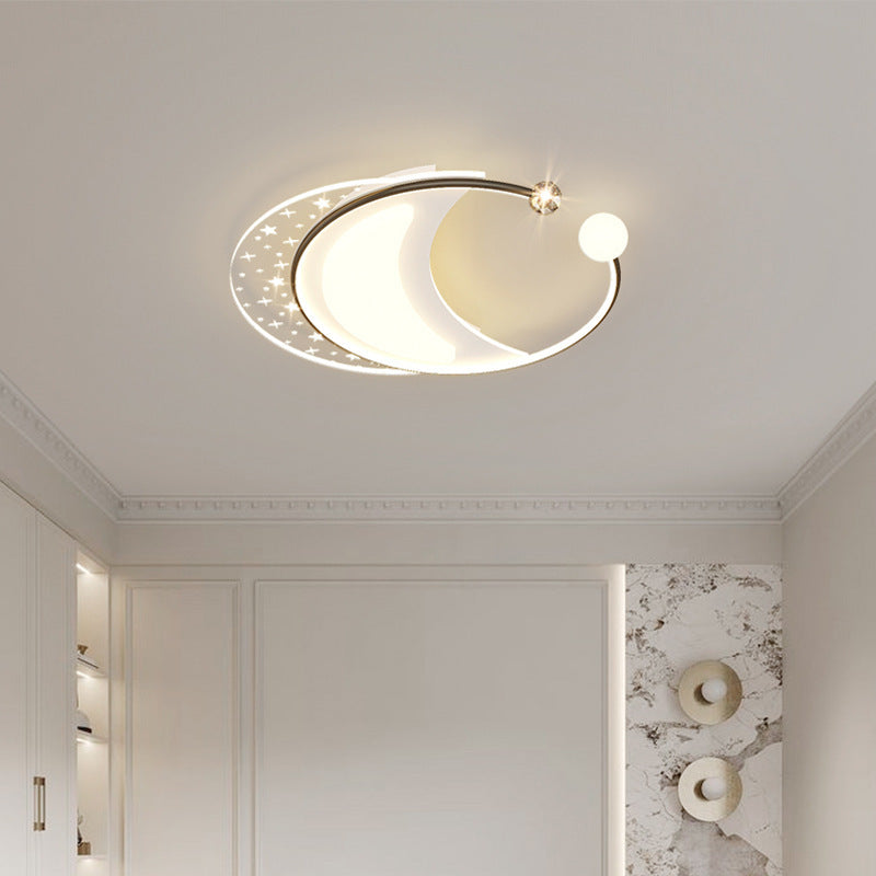 Contemporary Nordic Iron Acrylic Star Round Square Oval Moon Rectangular LED Flush Mount Ceiling Light For Living Room Lumendat