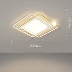 Contemporary Nordic Iron Acrylic Star Round Square Oval Moon Rectangular LED Flush Mount Ceiling Light For Living Room Lumendat