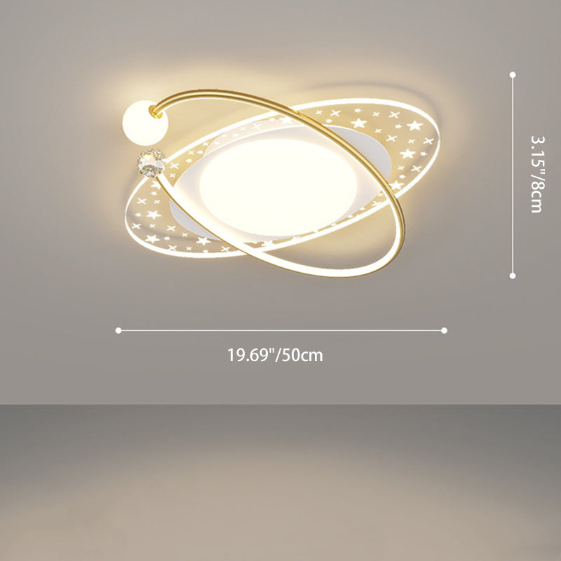 Contemporary Nordic Iron Acrylic Star Round Square Oval Moon Rectangular LED Flush Mount Ceiling Light For Living Room Lumendat