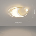 Contemporary Nordic Iron Acrylic Star Round Square Oval Moon Rectangular LED Flush Mount Ceiling Light For Living Room Lumendat