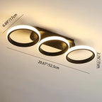 Modern Minimalist Iron Silica Circular Square LED Semi-Flush Mount Ceiling Light For Hallway
