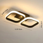 Modern Minimalist Iron Silica Circular Square LED Semi-Flush Mount Ceiling Light For Hallway