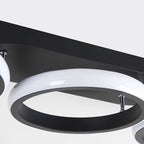 Modern Minimalist Iron Silica Circular Square LED Semi-Flush Mount Ceiling Light For Hallway