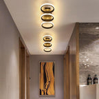 Modern Minimalist Iron Silica Circular Square LED Semi-Flush Mount Ceiling Light For Hallway