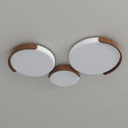 Contemporary Retro Iron & ABS Round LED Flush Mount Ceiling Light For Living Room & Bedroom