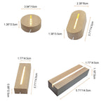 Contemporary Creative Rechargeable Solid Wood Round Rectangular Elliptical LED Table Lamp Night Light For Bedroom Lumendat