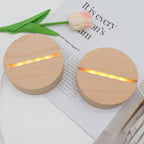 Contemporary Creative Rechargeable Solid Wood Round Rectangular Elliptical LED Table Lamp Night Light For Bedroom Lumendat