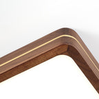 Modern Wooden Slim Walnut Color LED Flush Mount Light BulbSquare