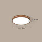 Modern Wooden Slim Walnut Color LED Flush Mount Light BulbSquare