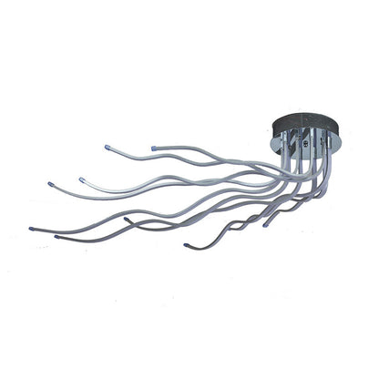 Contemporary Creative Wave Long Aluminum Acrylic LED Semi-flush Mount Ceiling Light for Living Room