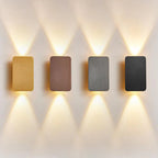 Nordic Minimalist Aluminum Rectangular Flat Panel 2-Light LED Wall Sconce Lamp