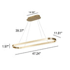 Modern Minimalist Light Luxury Oval Aluminum LED Chandelier BulbSquare