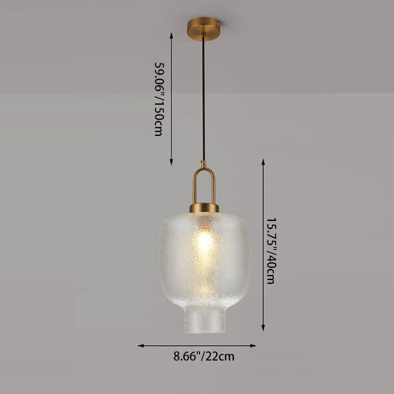 Nordic Light Luxury Oval Clear Glass 1-Light Pendant Light