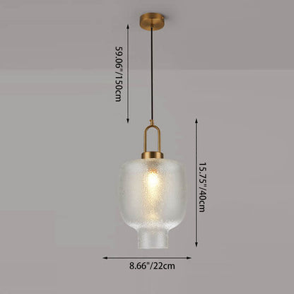 Nordic Light Luxury Oval Clear Glass 1-Light Pendant Light