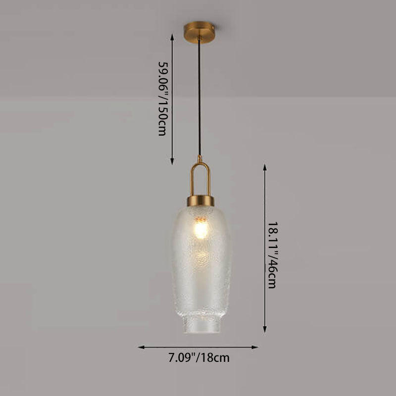 Nordic Light Luxury Oval Clear Glass 1-Light Pendant Light