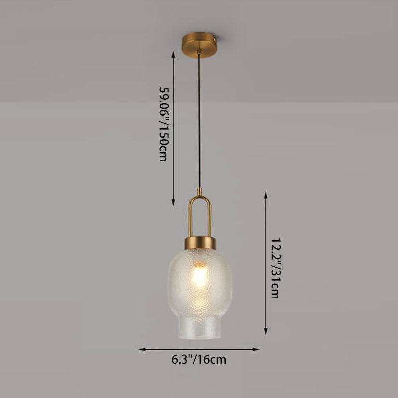 Nordic Light Luxury Oval Clear Glass 1-Light Pendant Light